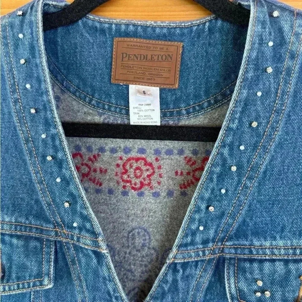 Pendleton Denim and Wool Vest - Picture 2 of 5